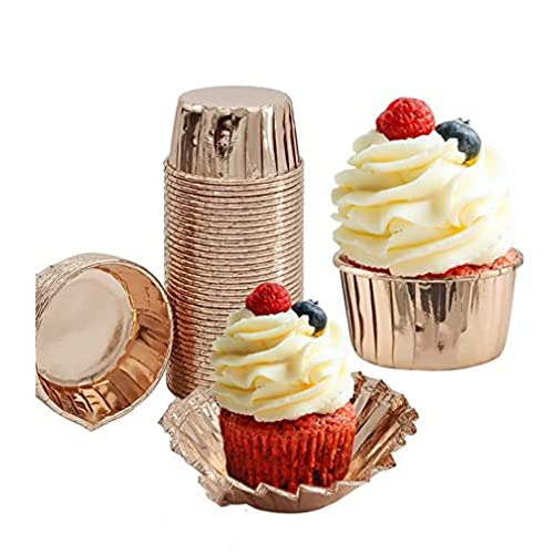 SLGZXXY 50pc Champagne Baking Cups Cupcake Liners Muffin Tins