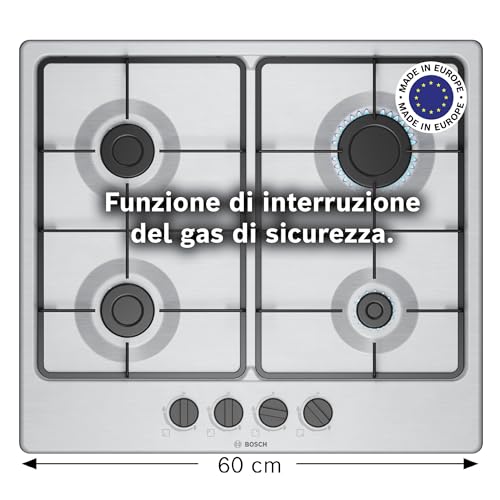 Bosch PGP6B5K60 Serie 4 Gas freestanding 60 cm 4 burners Stainless steel