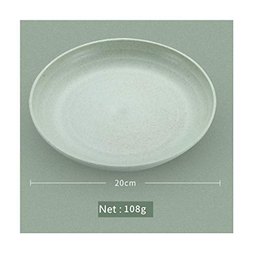 Ymeibe Wheat Straw Plates 4-Pack Reusable Lightweight Unbreakable Degradable Plates Healthy BPA Free Microwave Safe Plates (L/7.8'')