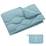 EEZEE Multipurpose Lightweight Compact Travel Outdoor Blanket, Warm Down Alternative Camping Packable Waterproof Blanket for Airplane, Hiking, Backpacking, Stadium, Park, Home,Hammock