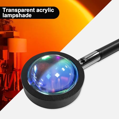 GY Sunset Lamp, 4 Colours Sunset Lamp, USB Port Sunlight LED Projector, 180° Swivelling Ambient Light, Ideal for Photos, Selfies and Living Room Decoration