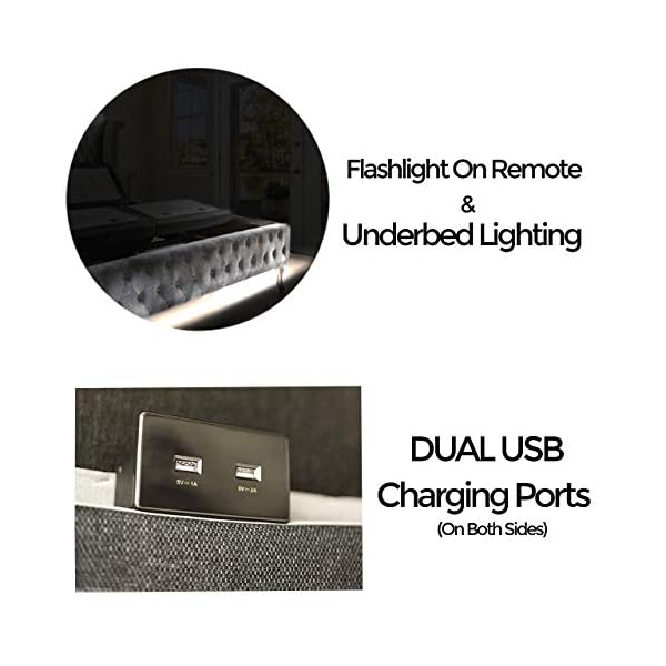 Sven & Son Split King Adjustable Bed Base Frame Platinum (Individual Head Tilt & Lumbar) USB