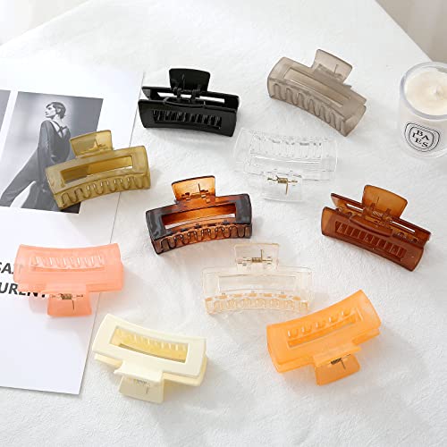 10 PCS Hair Claw Clips for Women, 3 Inch Strong Hold Matte Hair Claw Clips for Thick Hair, Fashion Hair Styling Accessories for Girls, Large Hair Clips for Women Thick Hair(10 Colors)