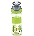Nuby Thirsty Kids Push Button Flip-it Soft Spout on The Go Water Bottle with Easy Grip Band, Green Cactus, 12 Ounce