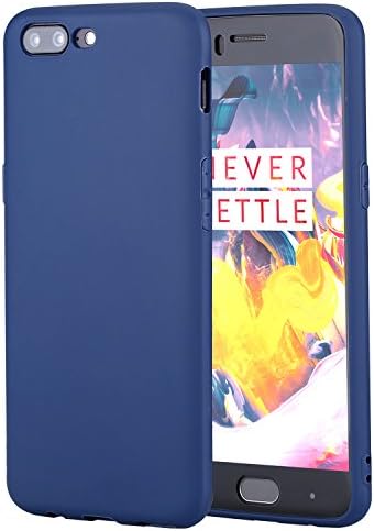 OnePlus 5 Case,Full Coverage Screen Protector,AMACASE Perfect Slim Fit Ultra Thin Protection Series Case for Oneplus 5 TPU Case and Screen Protector-Blue