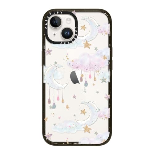 Casetify Impact Case for iPhone 14 - Candy Cotton Clouds Glossy Black iPhone 14 (Non-Magsafe)