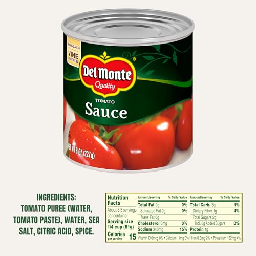 DEL MONTE TOMATO SAUCE, 8 OZ. CAN (PACK OF 4)
