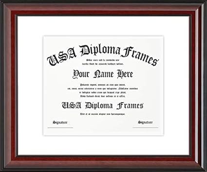 Amazon Com Cherry Glossy Mahogany Diploma Frame With White