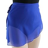 Danzcue Womens Chiffon Ballet Dance Wrap Skirt With Waist Tie