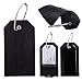 BlueCosto Luggage Tag Travel Accessories w/ Privacy Cover Steel Loops - Black, Pack of 2
