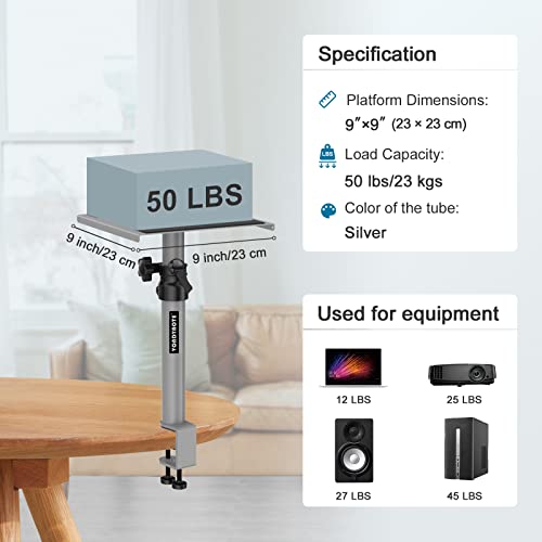 Vondynote Studio Monitor Stands Silver Desktop Speaker Stands Height