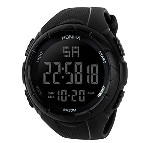 AutumnFall Men's Analog Digital Sports Watch LED Screen Military Watches and Waterproof Casual Luminous Simple Army Watch Wrist Watch (Black-1)