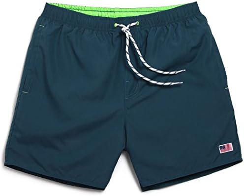 Threelove Men's Quick Dry Beach Shorts with Pockets Shorts Swim Trunks for Surfing Running Swimming Watershort Lakeblue 2XL