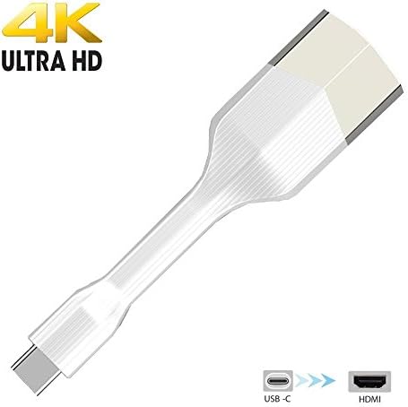 USB C to HDMI Adapter | 4K@60Hz and Thunderbolt 3 Compatible | SZJLX USB 3.1 Type C Adapter to HDMI for MacBook Pro, iMac, Samsung Galaxy S8/Note 8, Dell XPS 13, HUAWEI Google HTC and More- White