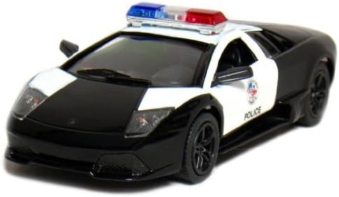 Toy / Game 5" Lamborghini Murcielago LP640-4 Police1:36 Scale Diecast Metal Openable Doors (Black/White)