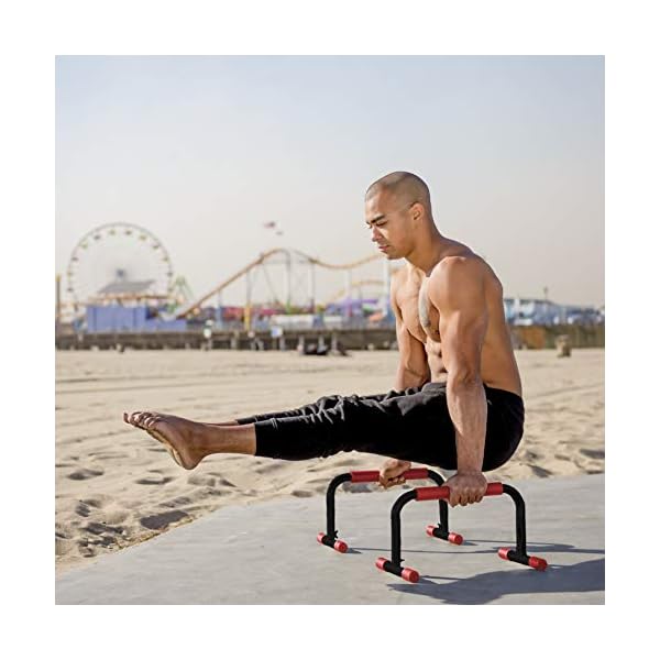 Rubberbanditz Parallette, Parallel Bars & Dip Station | At Home Gym Workout Equipment, L-Sit Bars & Calisthenics Equipment for Home. Perfect for Push Ups, Dips, Handstands & Gymnastics. - Image 6