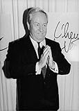 Vintage photo of Jean-Marie Le Pen doing welcom.