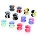 PiercingJ Mens Womens 12pcs Mixed Double-flared Flexible Thin Silicone Flesh Tunnel Ear Stretchers Plug Gauge