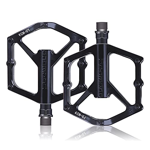 ZCingo Bike Pedals for Mountain Bicycle Widen Platform Flat Pedal with Double Bearings Aluminum Alloy Lightweight Anti-Skid for 9/16\