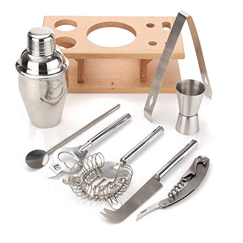 K&A company 8Pcs 250mL Stainless Steel Cocktail Shaker Mixer Drink Bartender Bar Tools Maker Set Kit - Thumbnail 4