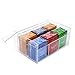 Home-it Acrylic Tea Bag Organizer Divided Storage Container Box with Lid - Tea Bag Holder for Kitchen Cabinet, Countertop, Pantry, Hold Coffee Pods, Seasoning Packets, Condiments, 6 Sections
