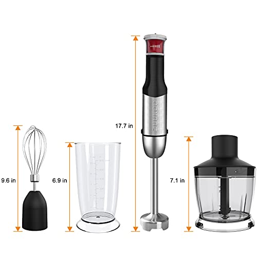 Immersion Hand Blender, ZUUKOO KITCHEN 800W 4in1 Immersion Blender