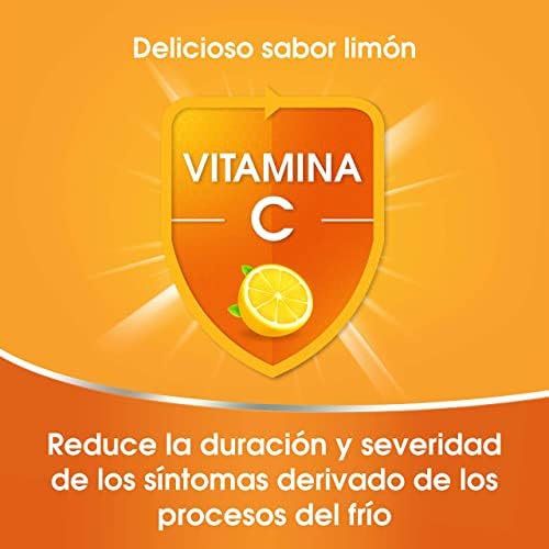 Vitamina C 1000 mg - Ajuda o Sistema Imunitário e a Defesa - Promove a Absorção de Ferro - Efeito Antioxidante - 1 mês de fornecimento - Sabor a limão - Sem glúten
