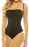 ToBeInStyle Women's High Compression Shapewear Thong Bodysuit - Black - S/M