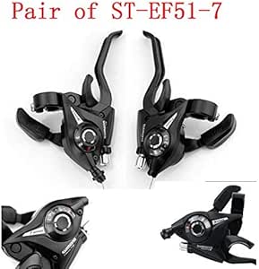 Amazon.com : Bike 1 Pair Set Shimano ST-EF51-7 MTB Gear 3 x 7 Speed