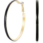 Big Hoop Earrings for Women, Black/Red/Blue/Cream Colored Hoops Earrings for Women Gift 62mm