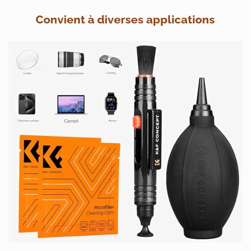 K&F CONCEPT 4 in 1 Cleaning Kit (Cleaning Cloth + Microfibre Cloth + Photo Bulb) for SLR Camera Lens