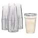 DRINKET Silver Plastic Cups 14 oz Clear Plastic Cups | Tumblers Fancy Plastic Wedding Cups With Silver Rim 50 Ct Disposable For Party Holiday and Occasions