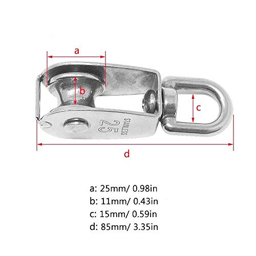 image for MoMaek 5PCS Lifting Single Pulley Roller Loading 330Ibs, 304 Stainless