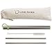 2 Reusable Stainless Steel Metal Straws with Case - Drinking Straws 8.5