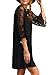 MakeMeChic Women's Casual Crewneck Half Sleeve Summer Chiffon Tunic Dress
