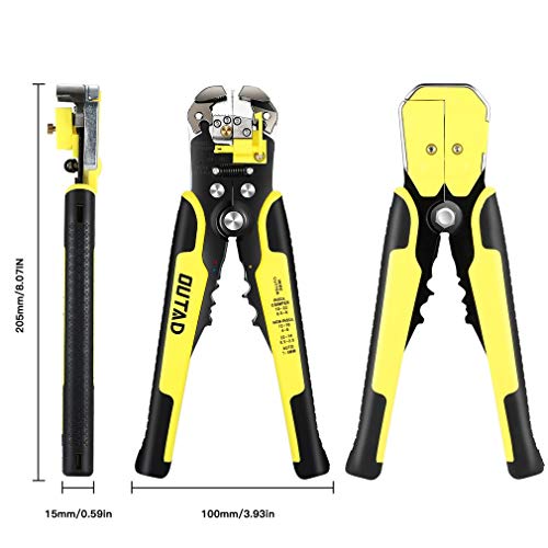 OUTAD Wire Strippers, Self-Adjusting Insulation Stripper Wire, For AWG 10-24, Automatic Wire Stripping Tool Cutting Pliers Tool, 1 Piece - Thumbnail 6