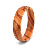 SOLEED Rings Wooden Wedding Band For Men and Women, 6mm Natural Olive Wood Ring, Comfort Fit Design, Domed Top