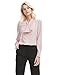 E.JAN1ST Women's Long Sleeve Shirt Tie Bow Neck Button End Slim Fit Chiffon Blouse, Pink, TagsizeXXL=Ussize6-8