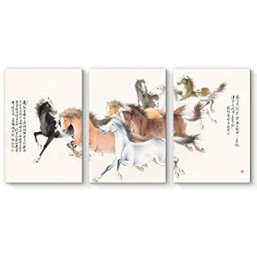 Canvas Wall Art Chinese Eight Horses...