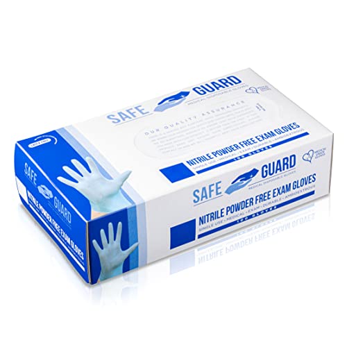 Safeguard Nitrile Exam Disposable Gloves, Powder Free and Latex Free