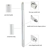 Professional Eyebrow Tattoo Pen 3D Eyebrow Embroidery Microblading Pen Silver Color 3 Heads Available Suit for Curve Flat U Shape Round Microblading Needles CHFENG