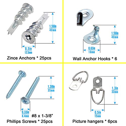 Ansoon Metal Zinc SelfDrilling Drywall/HollowWall Anchor with Screws