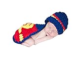 CX-queen® Newborn Superman Infant Baby Knit Crochet Handmade Photography Photo Props
