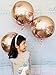 Glanzzeit 4D Balloons All Round Foil Balloons Bride Baby Shower Wedding Birthday Party Prom Helium Balloons Decoration, Pack of 4 (Rose Gold)