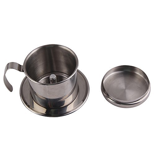 Whitelotous Coffee Maker Pot - Stainless Steel Coffee Drip Filter Maker Single Cup Coffee Drip Strainer