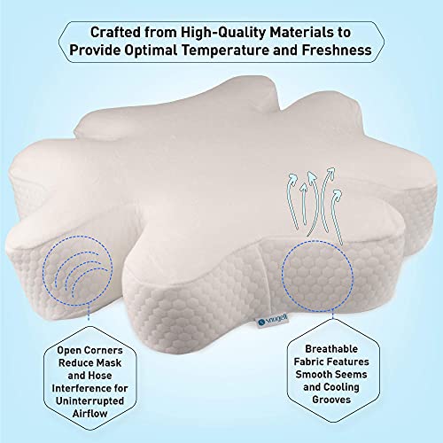 CPAP Pillow for Side Sleeper by Snugell Memory Foam CPAP Pillow
