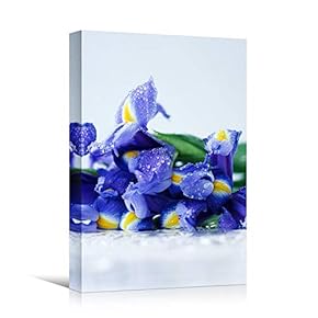 signwin Canvas Wall Art Blue Petals Closeup Bedroom...
