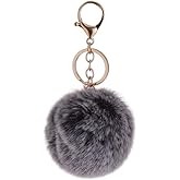 NICIFOAM Pom Pom Keychain Artificial Fur Ball Keychains Cozy Fluffy Tote Pendant Car Bag Charm