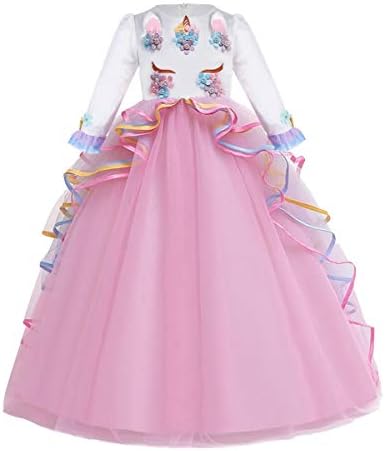 unicorn long sleeve dress Girls' Unicorn Wish 3/4 Sleeve Pocket Twirl Dress Size: 7/8 By Mila & Rose