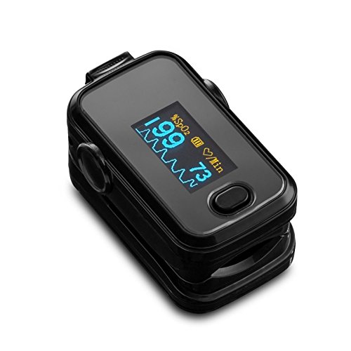 Finger Pulse Oximeter SPO2 pulse heart rate with OLED - Black color monitor